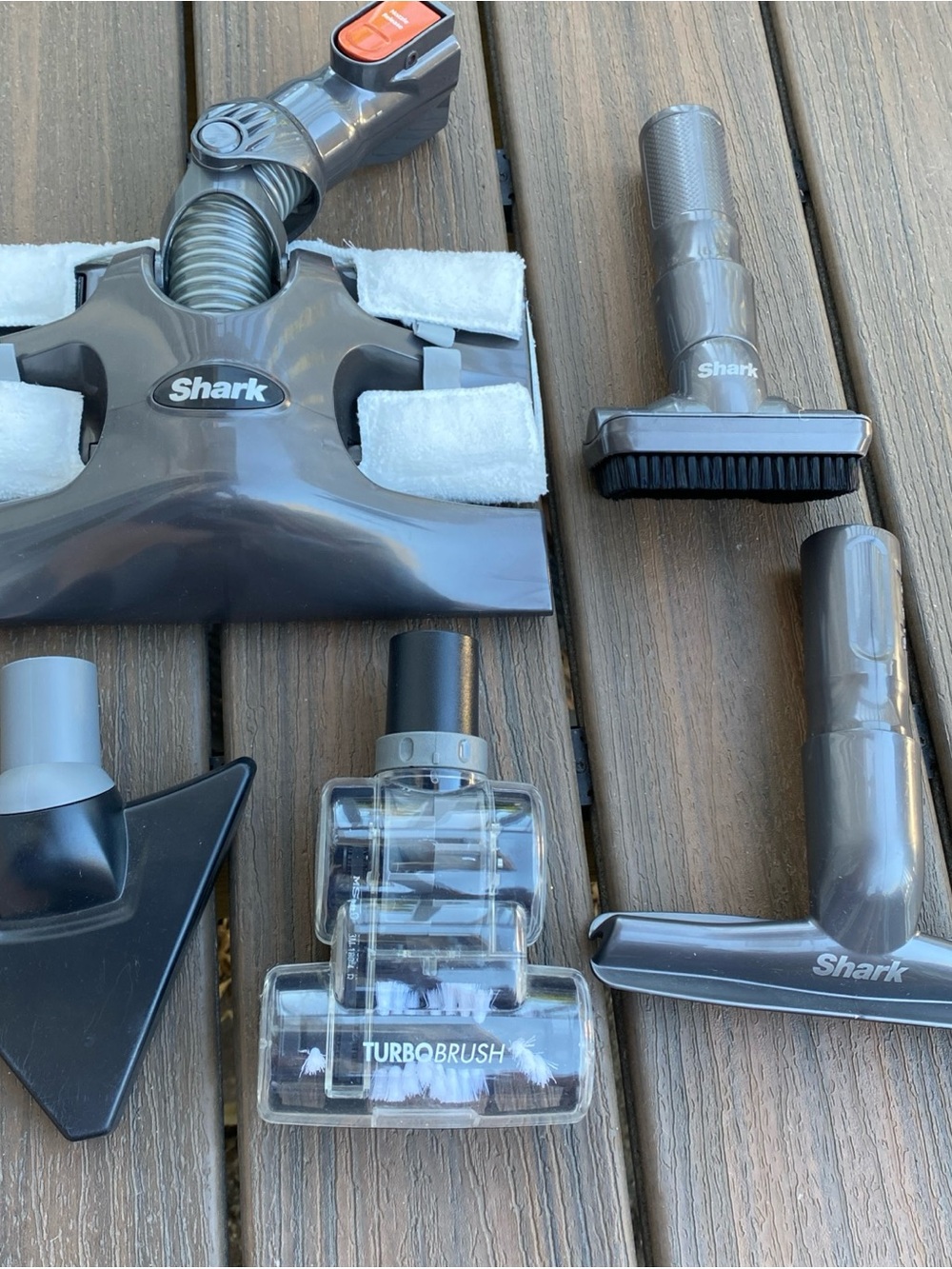 Set of 5 Shark vacuum attachments, floor crevice upholstery Turbo Brush